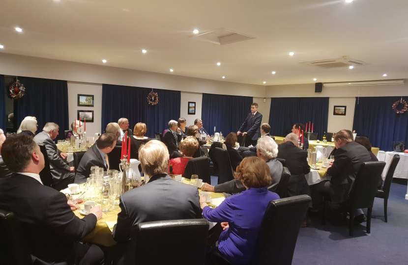 Rt Hon Gavin Williamson CBE MP speaking to guests 