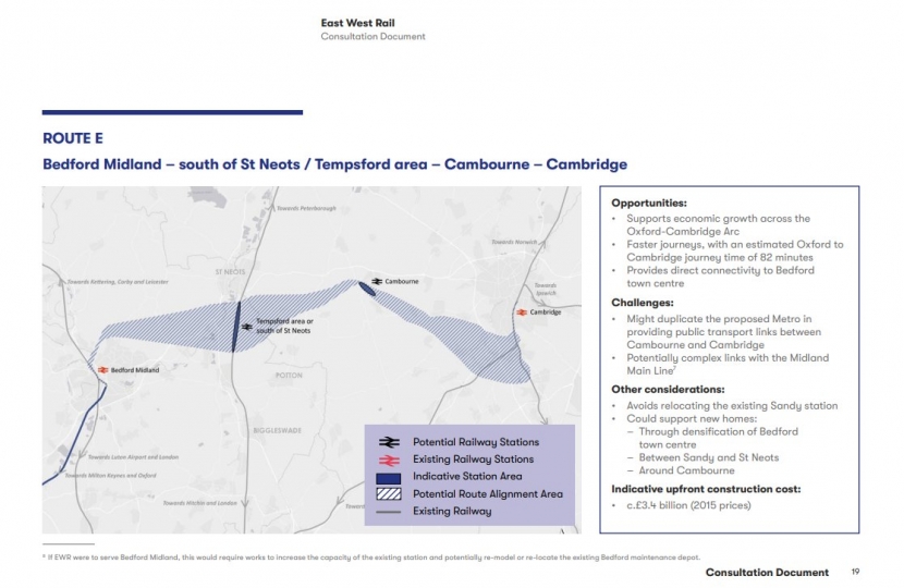 Huntingdon Conservative East-West Rail Route