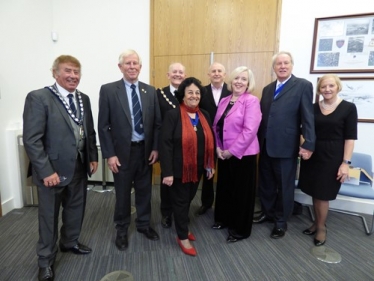 Cllr John Davies (Deputy Chairman HDC), Keith Baker, Cllr Richard West (Chairman HDC), Barbara Boddington, Cllr Keith Reynolds, Debbie Reynolds, Peter Bucknell