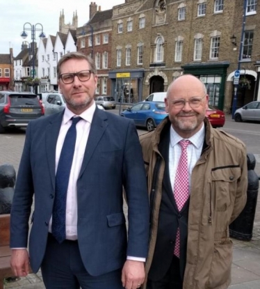 James Palmer and Cllr David Wells, Chair of the St Neots Master Plan Committee 